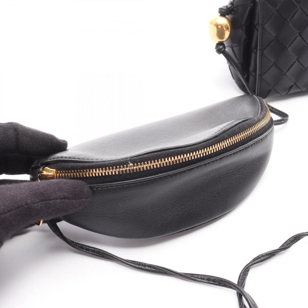 Bottega Veneta Intrecciato Shoulder Bag Leather Black - Picture 5 of 8